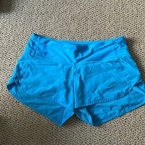 Blue Lululemon 2.5 inch running shorts